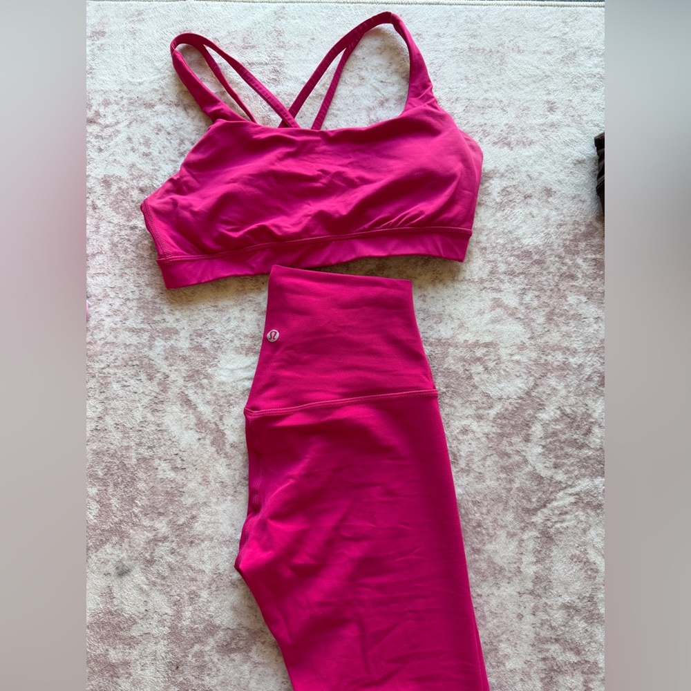 Lululemon set | color: passionate | bright pink | top size 6 | pants size 4